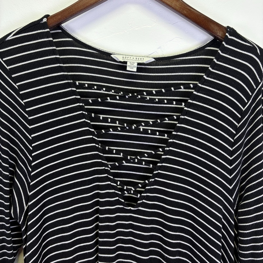 American Eagle Soft‎ & Sexy Woman's Long Dress Size XL Navy Blue Lagenlook Cozy - Picture 2 of 9